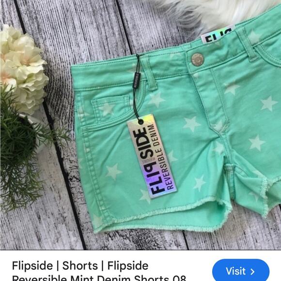 Mint Green Star Print Reversible Women's Shorts - Picture 7 of 7